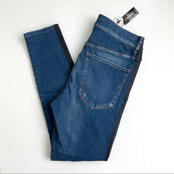 NWT Black Stripe High Waist Ankle Legging Jeans - Picture 6 of 11